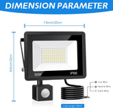 30W Outdoor Security Light with PIR Motion Sensor 3000 Lumen IP66